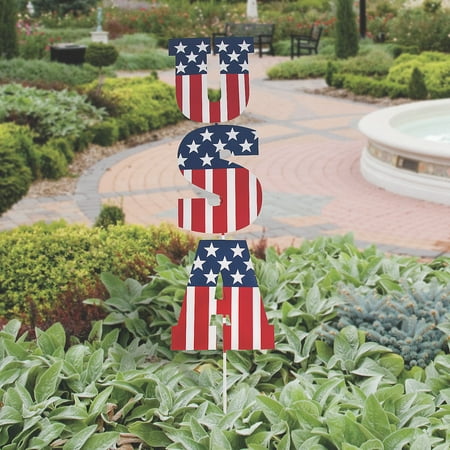 Usa Vertical Yard Stake - Home Decor - 1 Piece