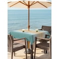 thumbnail image 3 of Outdoor Tablecloths with Umbrella Hole & Zipper, Teal Ombre 54x54 Inch Square Tablecloths, Modern Yellow Gradient Farmhouse Art Waterproof Table Cloth, Patio/Pool/Picnic Table Covers, 3 of 8