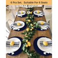 thumbnail image 4 of 15 Inch Round Placemats Set of 6, Easter Bunny Non Slip Heat Insulation PP Table Mats, Cute Rabbit Family Vintage Navy Blue Abstract Washable Place Mats for Kitchen Dining Party Table Decor, 4 of 7