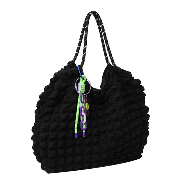 Bolso de mano de nailon informal para mujer, para oficina, viajes, maquillaje, bolsa de cosméticos (negro) Tmvgtek Para Estrenar