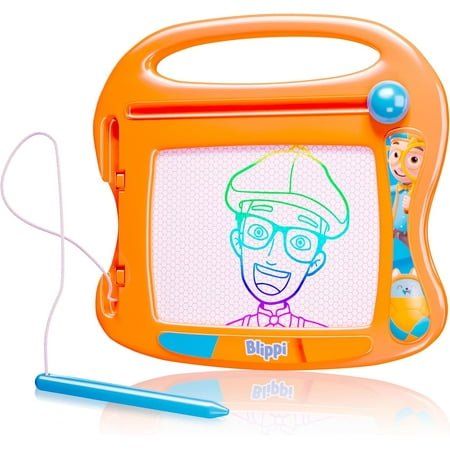 Lollipop Blippi Magnetic Travel Sketcher - A Portable Drawing Pad for Kids, Complete with Magnetic Pen and Eraser Knob Great Blippi Toys for Girls and Boys