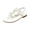 White, variant on Slingback Flat Shoes, Beach Flip Flops, Dressy Flat Sandals for Women, Women's Flower Flat Sandals Wedding Sandals for Bride T-Strap Thongs Open Toe Summer Beach Shoes, Black 9