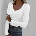 thumbnail image 2 of TINZ Womens Long Sleeve Shirts Square Neck Slim Fit Basic Tops Casual Ribbed Thermal Undershirts Tee Blank Athletic Shirts Casual Raglan Tee Plain Solid Shirts Women, 2 of 6