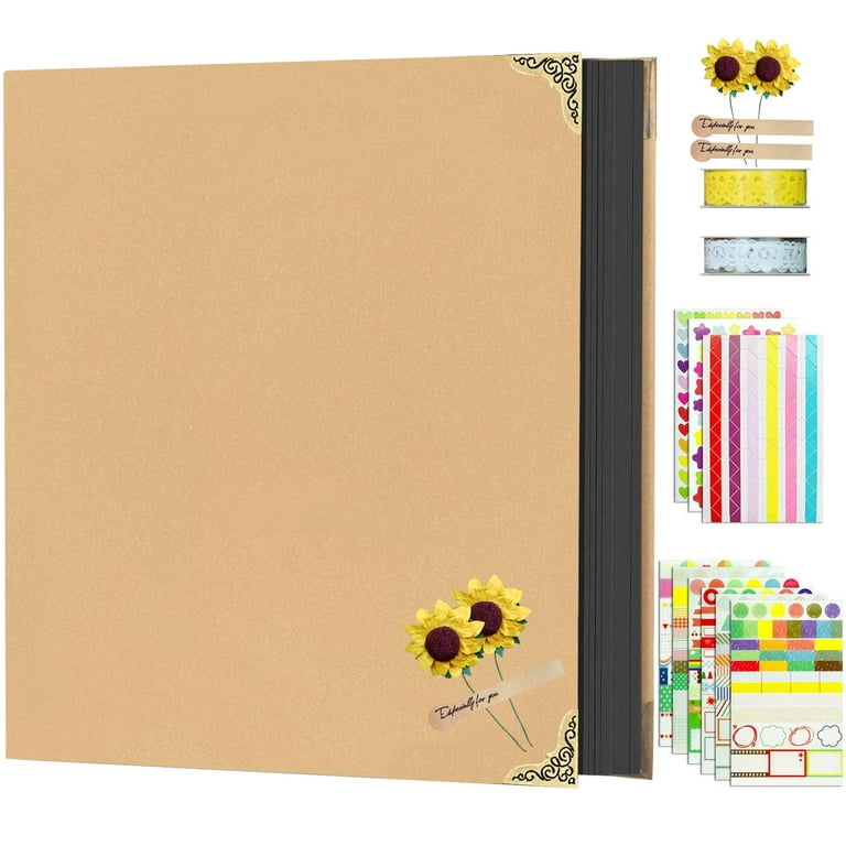 Adkwse DIY Scrapbook Photo Album, Hardcover 80 Pages Scrapbook Paper with Scrapbooking  Kits for Travelling Anniversary 