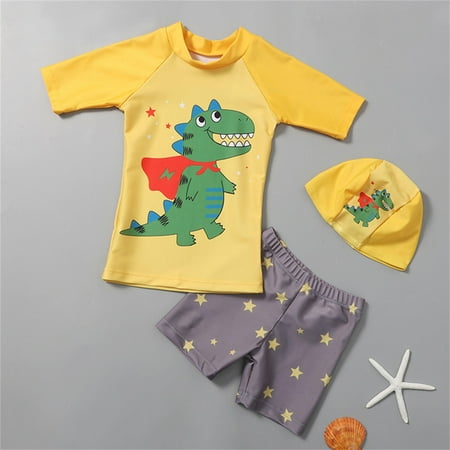 

Aufmer Clearance Girls Two Piece Swimsuit Toddler Kids Little Boys Fashion Cute Dinosaur Print Swimming Trunks Swimming Cap Swimsuit Set