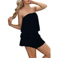 thumbnail image 2 of Smocked Jumpsuit Strapless Women Off The Shoulder Romper Flowy Strapless Playsuits, 2 of 5