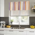 thumbnail image 5 of 2 Pack Valances for Windows, Orange Striped Window Valances for Living Room/Bedroom/Bathroom, Farmhouse Stripes Modern Abstract Art Light Filtering Kitchen Curtain Valance 54"W x18" L, 5 of 9