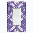 thumbnail image 1 of Metal Light Switch Plate Cover Mandala Purple Floral Pattern Damask MDL112, 1 of 13