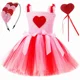 thumbnail image 3 of Vestido de princesa para el día de San Valentín para niñas pequeñas, vestidos de tutú con corazón de amor dulce, disfraz para fiesta de cumpleaños y boda de San Valentín para niños, 3 of 5