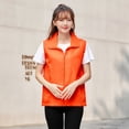 thumbnail image 2 of ALSLIAO Chaleco informal para hombre y mujer, chaqueta sin mangas para pesca, deportes al aire libre, naranja, L, 2 of 8