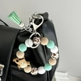 thumbnail image 4 of YIEMEEN Colorful Bling Highland Cow Keychain Modern Highland Cow Keychain Silicone Beaded Wristlet Keyrings Pendant for Women, 4 of 18