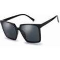 thumbnail image 1 of Fuzhong Lunettes de Soleil Carrées Rétro Surdimensionnées pour Femmes, 1 of 4