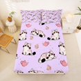 thumbnail image 4 of Manfei Cartoon Kitten Dessert Queen Sheets, Dessert Teapot Queen Sheet Sets, Lavender Pink, 4-Piece, 1 Flat Sheet, 1 Fitted Sheet and 2 Pillowcases, 4 of 6