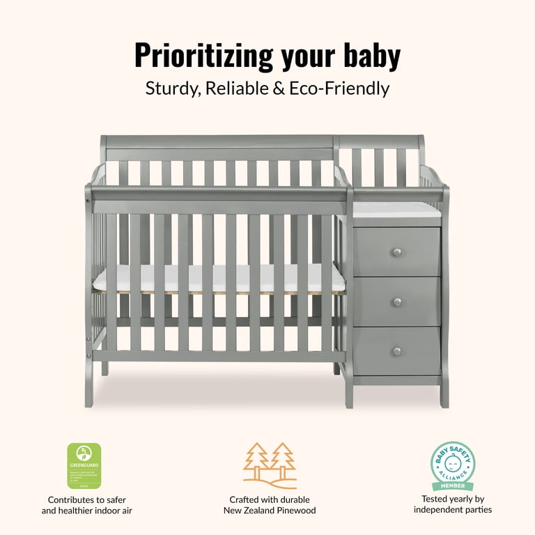 Dream On Me Jayden 4-in-1 Mini Convertible Crib And Changer, Sea