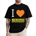thumbnail image 2 of I Love Jesus Waffle Heart T-Shirt – Funny Christian Breakfast Graphic Tee, Casual Unisex Cotton Top, Soft and Comfortable, 2 of 7