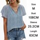 thumbnail image 2 of Camisas de verano de manga corta con volantes y cuello en V con estampado floral informal para mujer, 2 of 5