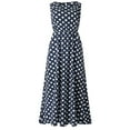 thumbnail image 3 of JINMGG Summer Dresses for Women under $10,Women Dot Printing Sleeveless O Neck Long Dress Evening Party Dress, 3 of 7