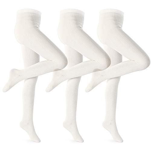 Girls Tights Toddler Cable Knit Cotton Footed Seamless Dance Ballet Baby Girls Leggings 3 Pack Off White 3T 4T Walmart