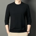 thumbnail image 6 of Men's Autumn Waffle Round Neck Long Sleeve Solid Color Versatile T-shirt, 6 of 8