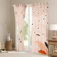 thumbnail image 3 of Hippie Old Fashion 30%-50% Blackout Curtains Abstract Artwork Curtains, Pink Aesthetic Curtains & Drapes Geometry Stripe Living Room Curtains, Mid Century Window Curtains Flower Leaves Decor, 3 of 6