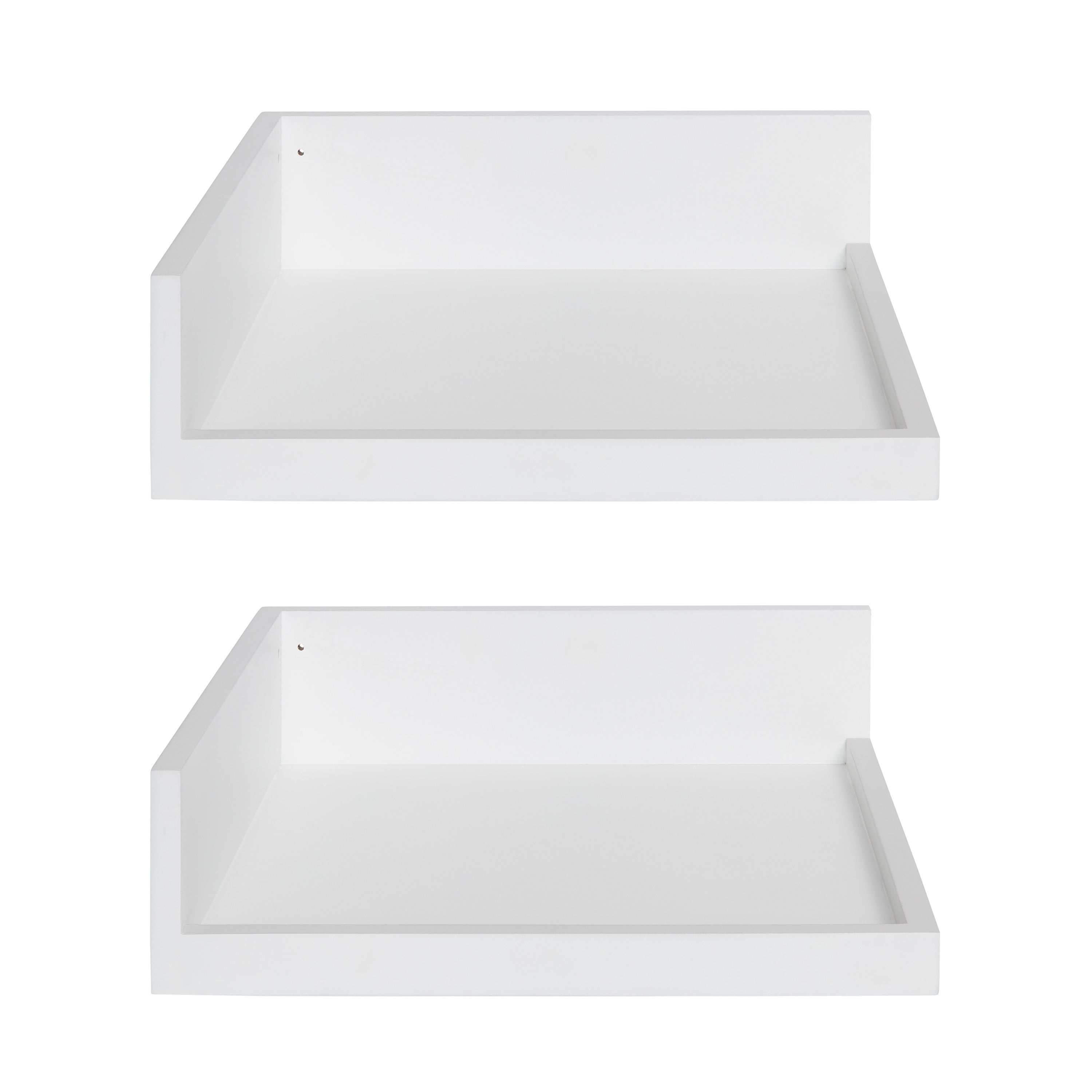 Kate and Laurel Levie Modern Floating Corner Wood Wall Shelves, 12 x 12 Inches, 2 pack, White