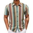 thumbnail image 1 of Blusa y camisa de manga corta con cuello vuelto Camisa de verano de manga corta para hombre con cuello de terciopelo Camisa casual de manga corta de color liso para hombre Top/camisa de manga corta co, 1 of 8