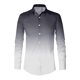 thumbnail image 3 of Camisas Para Hombre Manga Larga Top de camisa con botones de solapa con estampado 3D digital degradado informal para hombre (Grey, M), 3 of 5