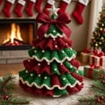 thumbnail image 4 of DIY Crochet Christmas Tree Kit,Handmade Crochet Christmas Tree,Tree Bow Pearl Embellishment,Beginner Christmas Crochet Kit,Christmas Craft Kit with Yarn Hook Beads Instructions, 4 of 10