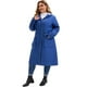 thumbnail image 2 of Abrigos de trench para mujer de tallas grandes GRACE & GRANDEUR, chaqueta cortavientos con capucha, cremallera y cintura ajustable, exterior con bolsillos, 2X azul marino, 2 of 4