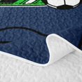 thumbnail image 5 of Feelyou Green Lines Letter B Twin Quilt Set for Boys, Cartoon Stripe Ball Print Twin Coverlet Set, 2pcs, 5 of 7