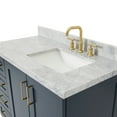 thumbnail image 6 of Ariel Taylor 43 In. Right Offset Rectangle Sink Vanity With Carrara White Marble Countertop In Midnight Blue, 6 of 10
