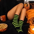 thumbnail image 4 of Cute Halloween Fuzzy Crew Socks for Women Soft Warm Casual Costume Accessories Socks for Fall Home Wear,One Size,Green, 4 of 6