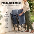 thumbnail image 4 of Outsunny 2 Piece Oversized Folding Rocking Camping Chair Set, Padded Outdoor Rockers with High Back, Armrests for Porch, Garden, Balcony, Navy Blue, 4 of 10