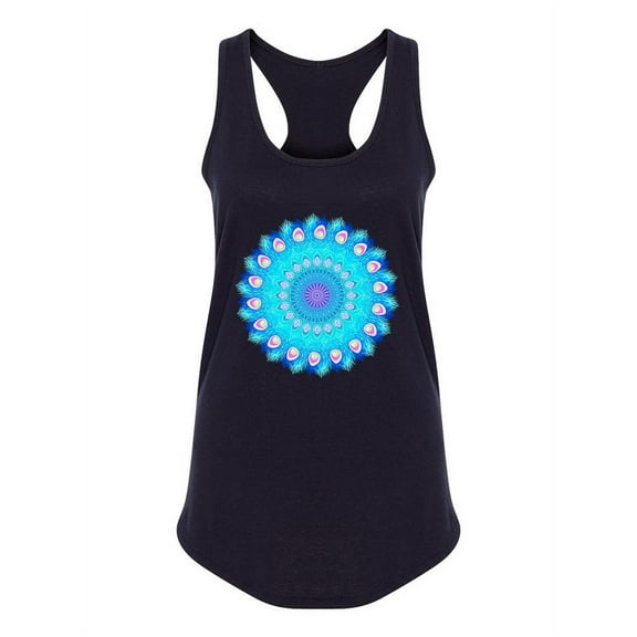 Peacock Feathers Mandala. Tank Women -Image by Shutterstock, Female Medium