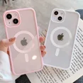 thumbnail image 2 of Fashion Acrylic Clear Magnetic Phone Case for iPhone 15 14 Plus 13 12 11 Pro Max Shockproof For Magsafe Wireless Charge Cover Red For iPhone 11Pro max, 2 of 6