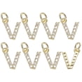 thumbnail image 1 of Uxcell 8 Pack 0.1" Encanto de Letra V de Strass Completo para Pulseras/Manillas DIY Dorado, 1 of 6