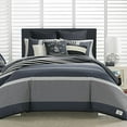 thumbnail image 1 of Nautica | Rendon Collection Set-100% Cotton Cozy & Soft, Durable & Breathable Striped Comforter with Matching Shams, King, Charcoal, 1 of 5