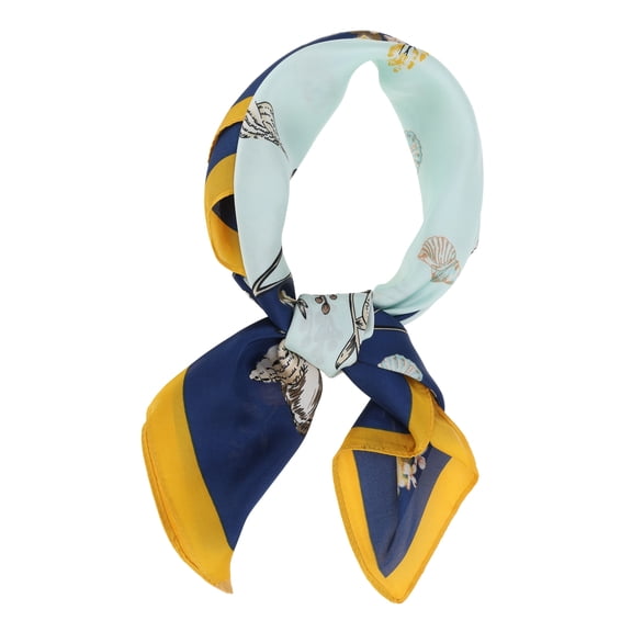 Unique Bargains 1 Pc Scarf Print Neck Scarf Navy Blue Light Blue Army Green