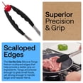 thumbnail image 4 of GORILLA GRIP Set of 2 Stainless Steel Heat-Resistant Kitchen Tongs, 7 and 12 Inch, Black, 4 of 10