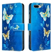 Allytechgroup iPhone 8 Plus/7 Plus Case Wallet Cover with Card Holder, Flip Folio Phone Case for Apple iPhone 8 Plus/7 Plus with Magnetic Closure, Kickstand & RFID Blocking Case,Butterfly