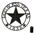 thumbnail image 6 of 24"Dia Patriotic Western Lone Star God Bless Texas 1836 Metal Wall Circle Sign, 6 of 9