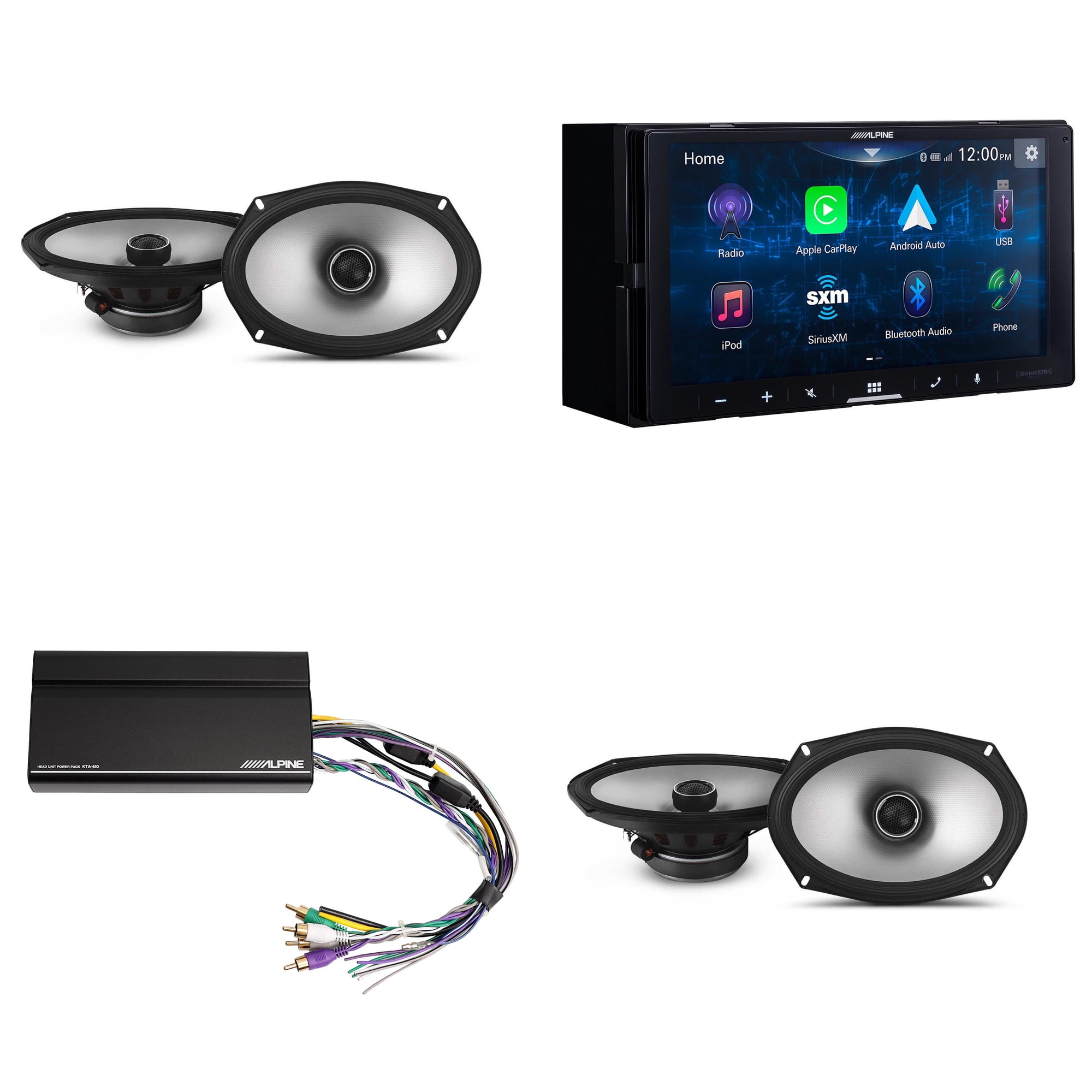 Alpine iLX-W670-S Digital Multimedia Receiver & 2 Pairs Alpine S2-S69 Type S 6x9 Coax Speakers w/ Power Pack