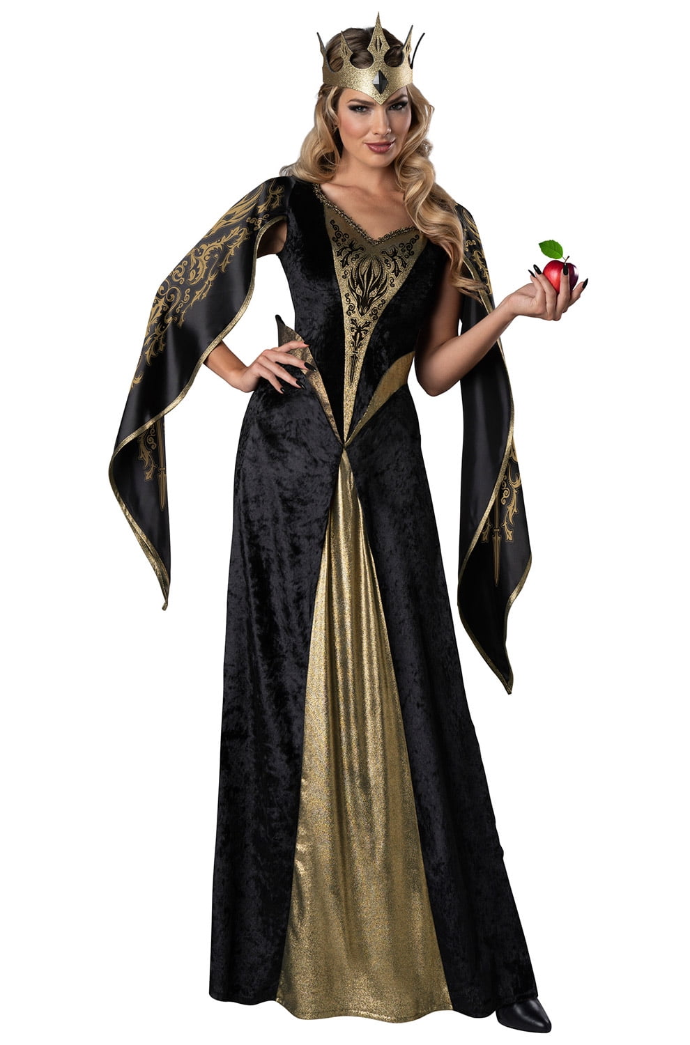 Ladies Vintage Halloween Renaissance Medieval Devil Queen Fancy Dress Costume 