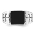 thumbnail image 4 of Sterling Silver Rhodium-plated Polished Black Onyx Men's Ring, 4 of 6