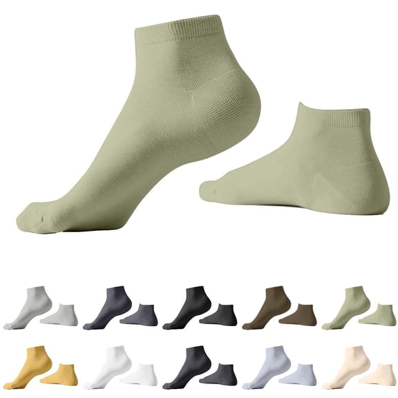 Lolmot 100% Cotton Ankle Socks Men Lightweight Breathable Casual Basic Socks Men Women Moisture Wicking Stretch Low Cut Socks for Everyday Sports