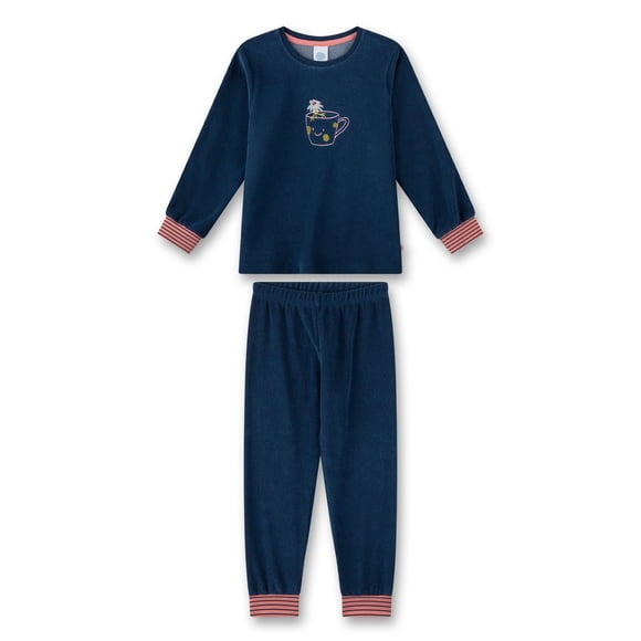 Sanetta Pijama de niña, conjunto de 2 piezas - largo, pijama, rizo, motivo Azul 128