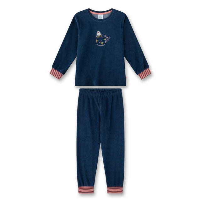 Sanetta Pijama de niña, conjunto de 2 piezas - largo, pijama, rizo, motivo Azul 128