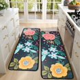 thumbnail image 4 of Kitchen Rugs Sets Of 2,Pioneer Flower Floral Print Pattern Anti Fatigue Kitchen Mat Rugs Non Slip Washable,Decorative Kitchen Floor Mats for Kitchen,Sink,Laundry,17"x47"+17"x47", 4 of 5