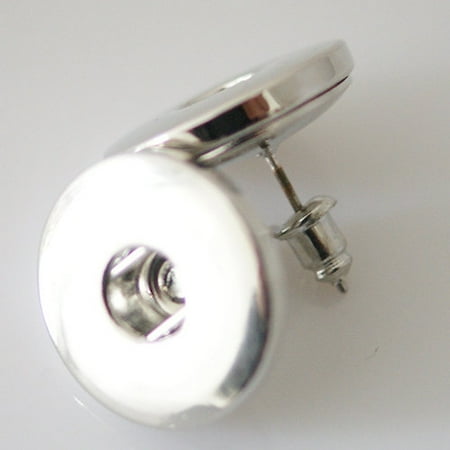 Snap Post - 1 Pair Post Earrings - FITS 18MM Candy Snap Charm Jewelry Silver KB0127 CP0134
