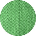 thumbnail image 1 of Ahgly Company Indoor Round Solid Emerald Green Modern Area Rugs, 4' Round, 1 of 4